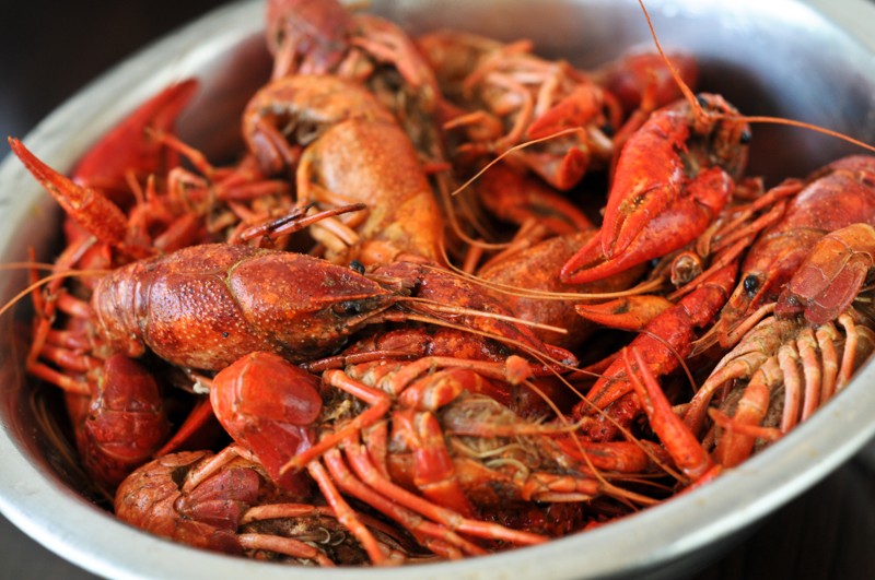 bowl filled with crawfish